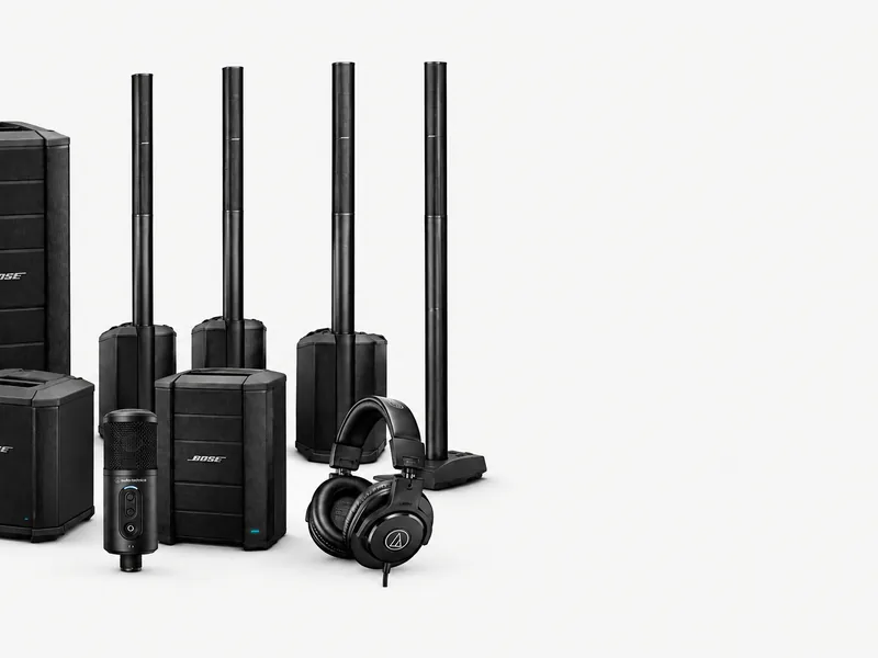 Sonorisation Bose, micro et casque Audio-Technica