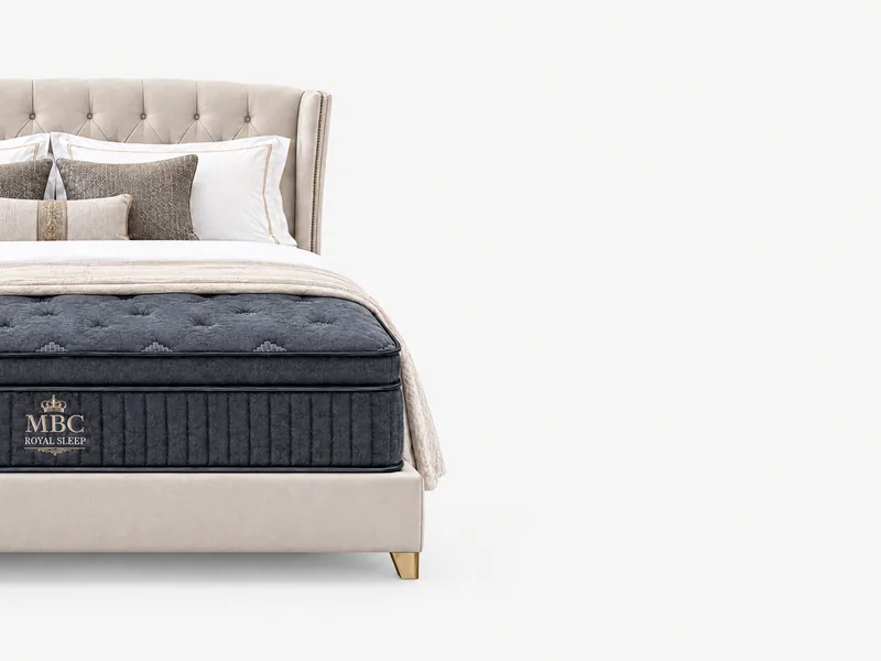 Matelas MBC Royal Sleep sur lit capitonne